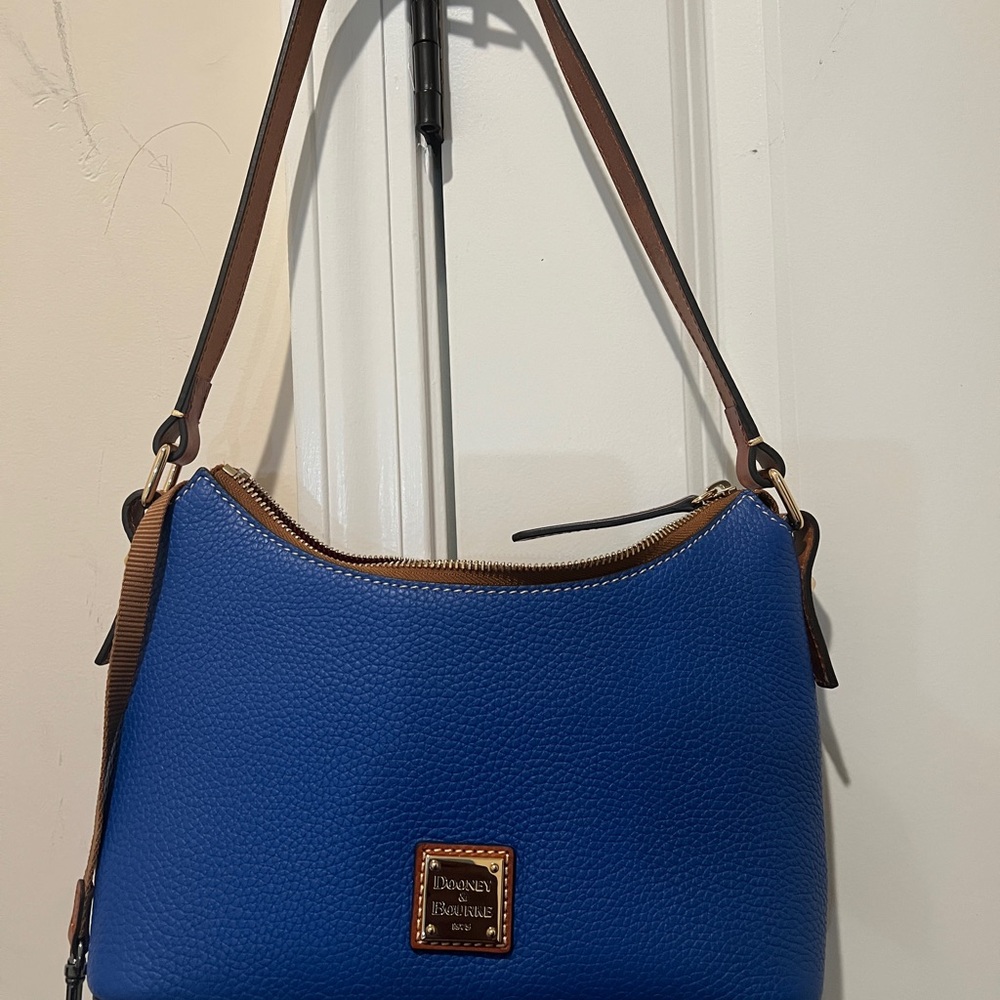 DOONEY & BOURKE French Blue Pebble Grain Leather Baguette Bag - Picture 2 of 13